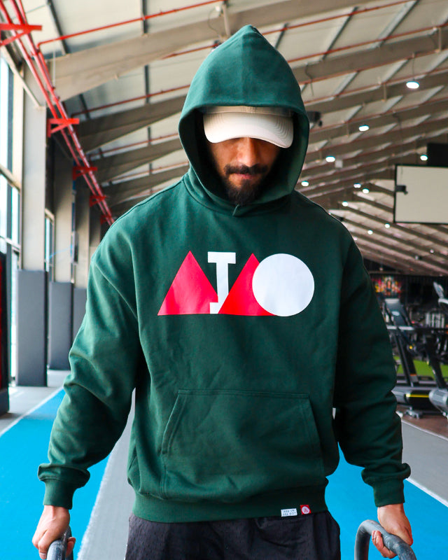 HUSTLE OVERSIZED UNISEX HOODIES - GREEN
