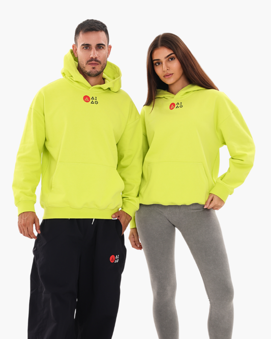 OVERSIZED UNISEX HOODIES - NEON YELLOW