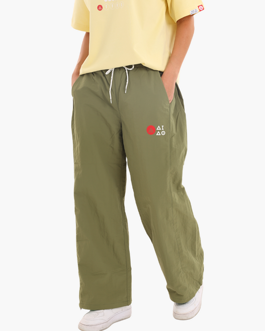 NYLON UNISEX TRACK PANTS OLIVE