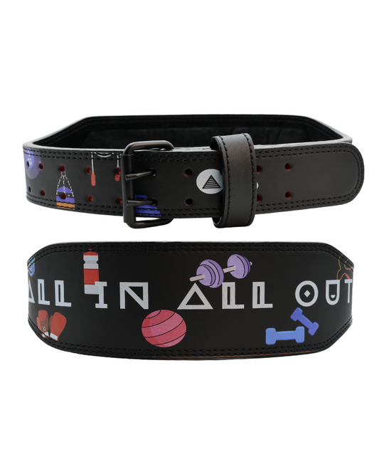 Black fitness belt with padding