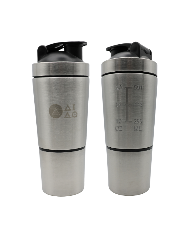 Premium stainless steel, 600ml Shaker Bottle, Silver Colour
